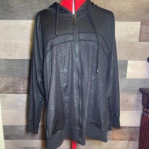 Cali Sport Mesh Insert Full Zip Stretch Hooded Runner Track Jacket 2x